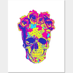 Sugar Skull Floral Day of the Dead Dia de los Muertos Halloween Posters and Art